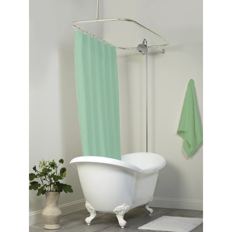 Zenna Home D Shaped Fixed Shower Curtain Rod Reviews Wayfair   D Shaped Fixed Shower Curtain Rod 